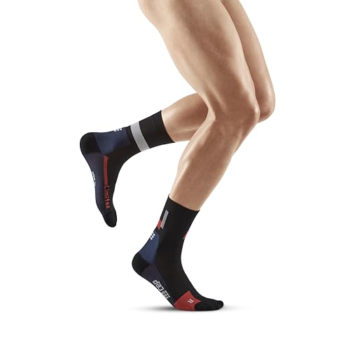 CEP - THE RUN COMPRESSION SOCKS MID CUT für Herren | Mittellange Laufsocken in schwarz (LE) mit Kompression | Regenerierende Kompressionsstrümpfe für Männer | Gr. III | M von CEP