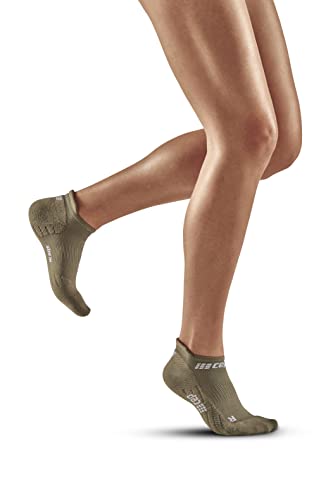 CEP - THE RUN COMPRESSION SOCKS NO SHOW für Damen | Extra Kurze Laufsocken mit Kompression in olive | Regenerierende Kompressionssocken für Frauen | Gr. II | S von CEP