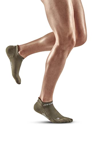 CEP - THE RUN COMPRESSION SOCKS NO SHOW für Herren | Extra kurze Laufsocken mit Kompression in olive | Regenerierende Kompressionssocken für Männer | Gr. III | M von CEP