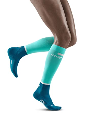 CEP - THE RUN COMPRESSION SOCKS TALL für Damen | Lange Laufsocken in ocean/petrol mit Kompression | Regenerierende Kompressionsstrümpfe für Frauen | Gr. IV | L von CEP