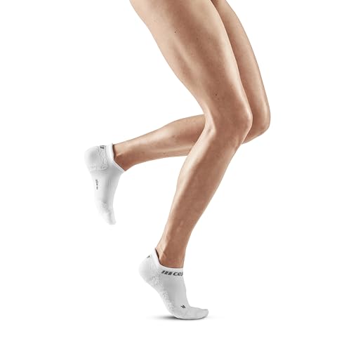 CEP - ULTRALIGHT Kompressionsstrümpfe Damen No Show weiß, Gr. S, Extra Kurze Laufsocken mit leichter Kompression, Stabilisierende anti Blasen Kniestrümpfe, Atmungsaktive Sportsocken von CEP
