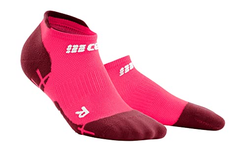 CEP – Ultralight Compression NO Show Socks für Damen | Knöchelhohe Sportsocken mit Kompression in pink/dunkelrot | Größe II | S von CEP