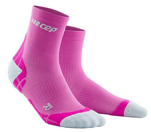 CEP – Ultralight Compression Short Socks für Damen | Kurze Sportsocken mit Kompression in pink/hellgrau | Größe II von CEP