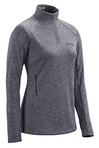 CEP – WINTER RUN SHIRT für Damen | Langärmliges Winter Shirt für deine Winterläufe in schwarz melange | Größe L von CEP