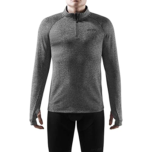 CEP – Winter Run Shirt für Herren | Langärmliges Winter Shirt für Deine Winterläufe in schwarz Melange | Größe M von CEP