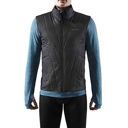 CEP – Winter Run Vest für Herren | Outdoor Laufweste aus windfestem Material in schwarz Größe L von CEP