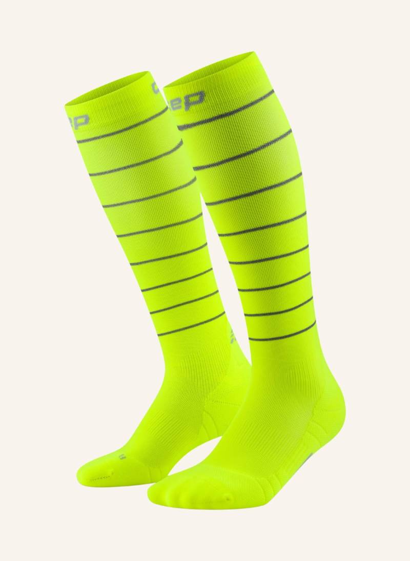 Cep Cep Cep Pro Run Reflective Socks, Tall, 2.0, Men gelb von CEP