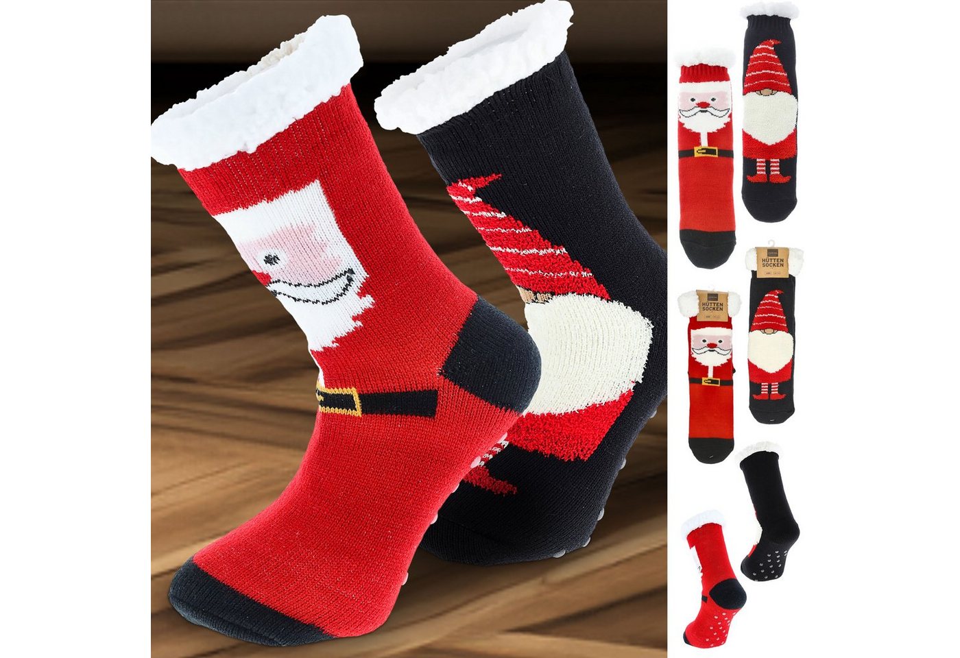 CEPEWA Haussocken Hüttensocken 2er Pack XMas ABS Sohle Polyacryl Polyester onesize CEPEWA Haussocken Hüttensocken 2er Pack XMas ABS Sohle Polyacryl Polyester onesize von CEPEWA