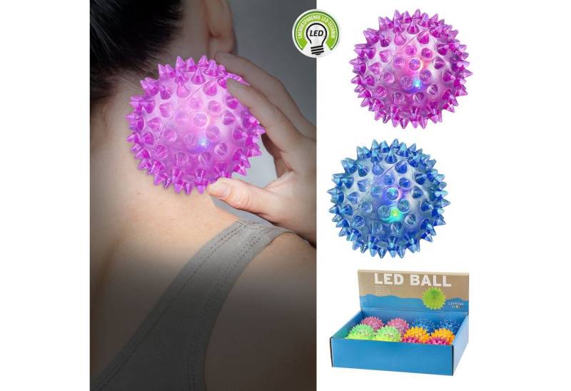 CEPEWA Massageball LED Massageball 12er Set 6 Farben Ø5,5cm Gummi blinkender Noppenball von CEPEWA