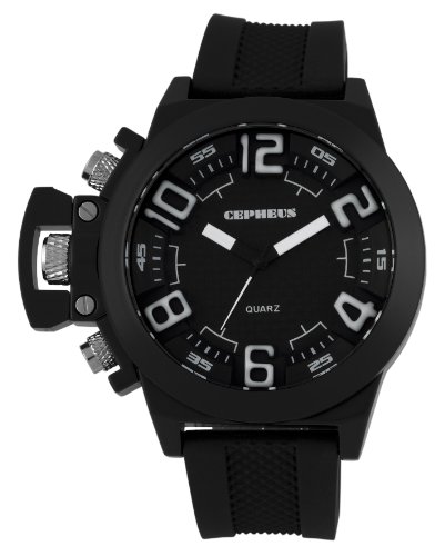 CEPHEUS Herren-Armbanduhr XL Analog Quarz Silikon CP901-622A von CEPHEUS