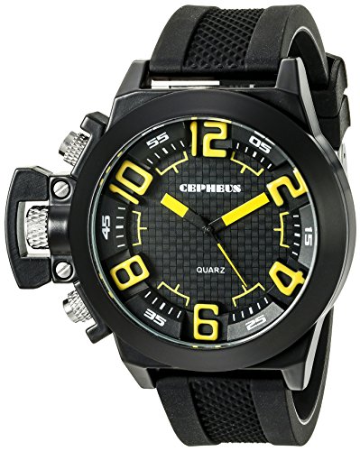 CEPHEUS Herren-Armbanduhr XL Analog Quarz Silikon CP901-622C von CEPHEUS