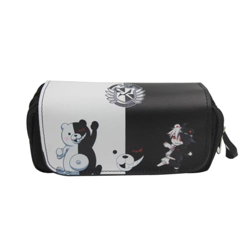 CEPTOR Danganronpo Große Stifttasche Anime Peripherie Große Kapazität Bleistift Fall Doppel Zip Flap Stift Fall Mode Gedruckte Student Briefpapier (A) von CEPTOR