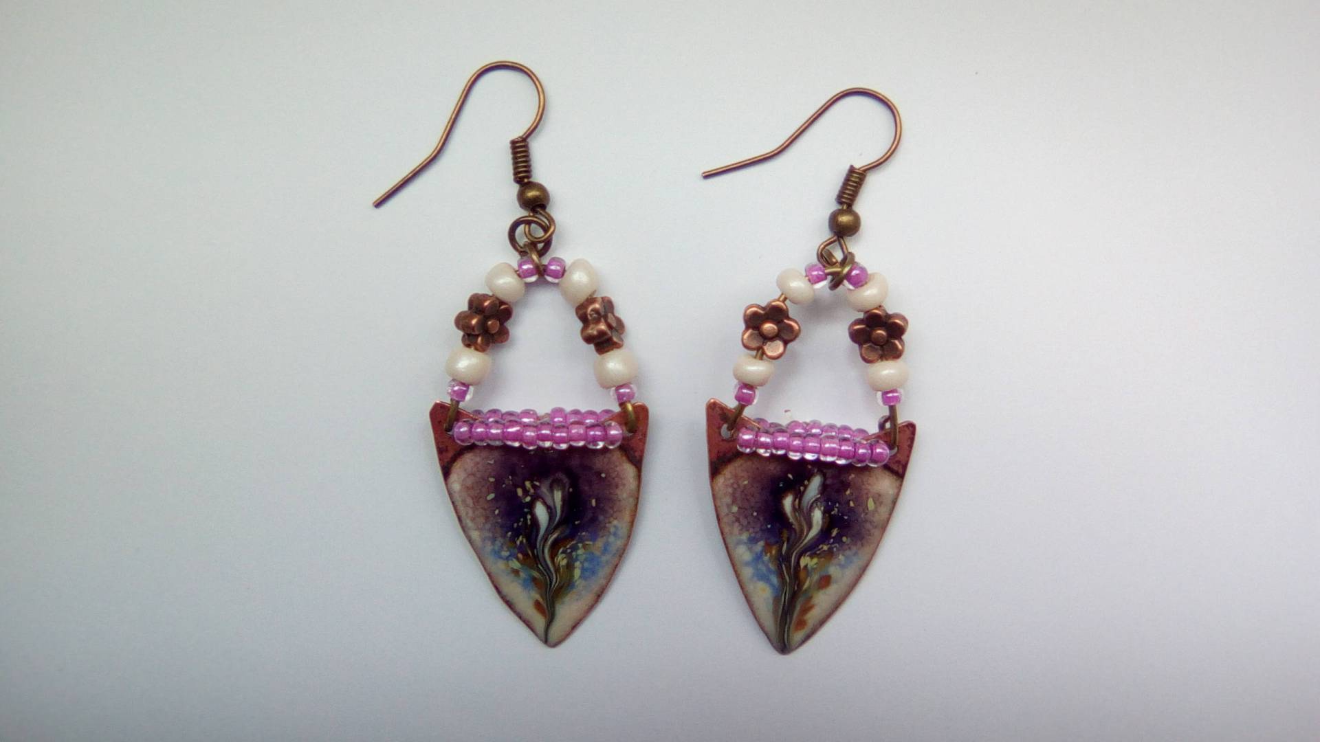 Ohrringe Bezaubert Und Perlen Der Steingärten - Ohrring Emailliert Charme Ohrringe Bezaubert Und Perlen Der Steingärten - Ohrring Emailliert Charme von CERAMICANDCO