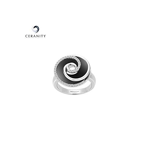 CERANITY Damen Ring, Silber, Zirkonoxid, 54 (17.2), 1-12/0073-N-54 von CERANITY