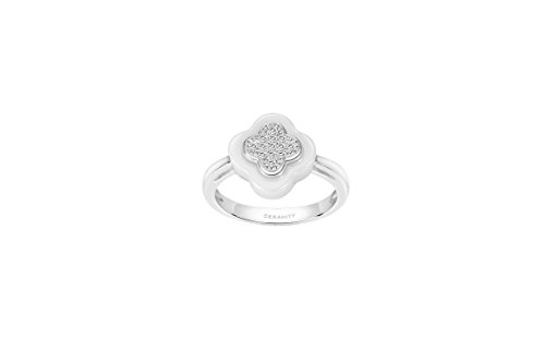 Ceranity Damen-Ringe 925 Sterling-Silber Silber Cubic Zirconia von CERANITY