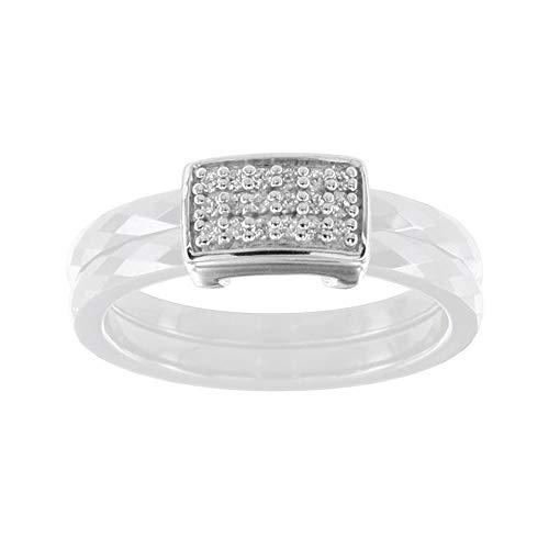 Ceranity Damen Ring, Sterling-Silber 925, Zirkonoxid, 52 (16.6), 1-12/0045-B-52 von CERANITY