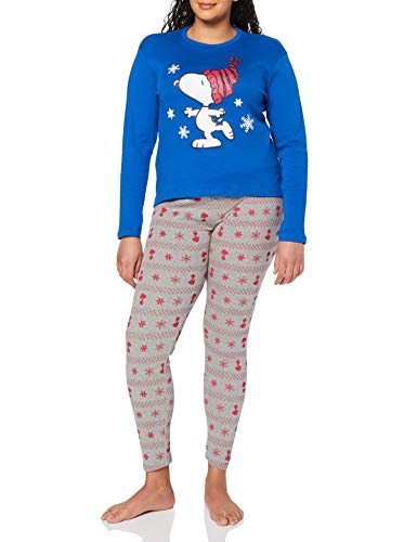 ARTESANIA CERDA Damen Pijama Largo Snoopy Zweiteiliger Schlafanzug, Blau (Blau C37), One Size (5er Pack) von CERDÁ LIFE'S LITTLE MOMENTS