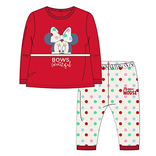 Artesania Baby-Mädchen Pijama Largo Minnie Zweiteiliger Schlafanzug, Rot (Rojo C06), One Size (Herstellergröße: 12M) von CERDÁ LIFE'S LITTLE MOMENTS