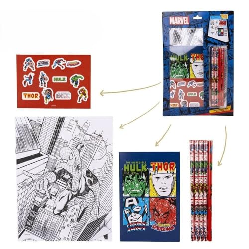 Avengers Schreibwaren Set - Avengers Aufdruck - Schreibset mit 5 Bleistiften, Aufklebern und Heftchen - Schulmaterial - Original Produkt in Spanien Designed Avengers Schreibwaren Set - Avengers Aufdruck - Schreibset mit 5 Bleistiften, Aufklebern und Heftchen - Schulmaterial - Original Produkt in Spanien Designed von CERDÁ LIFE'S LITTLE MOMENTS