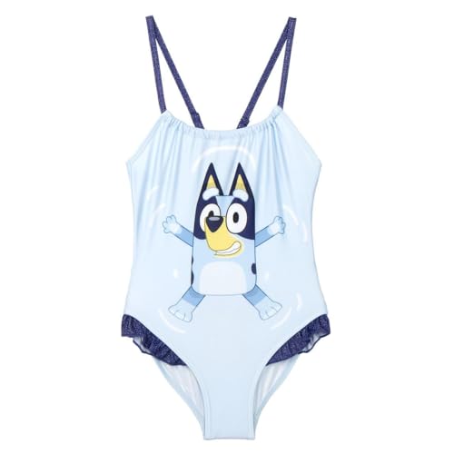 Bluey Kinderbadeanzug - Blau - Größe 4 Jahre - Mädchenbadeanzug aus 85% Polyester und 15% Elastan 210 g/qm - Schnelltrocknendes Material - Original Produkt Designed in Spain von CERDÁ LIFE'S LITTLE MOMENTS