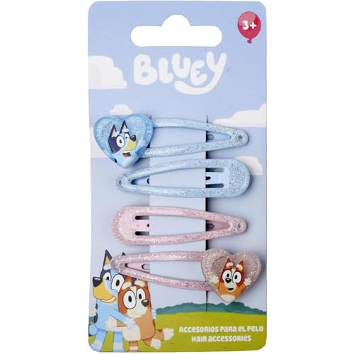 Bluey Mädchen-Haar-Accessoires mit Glitzer, Bluey und Bingo-Charakteren von CERDÁ LIFE'S LITTLE MOMENTS