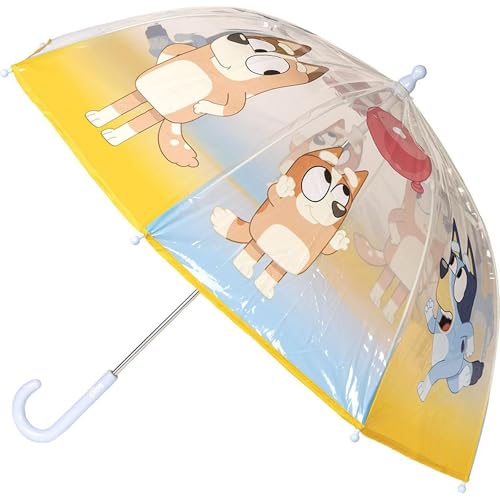 Bluey's Bubble-Regenschirm - Manuelles Öffnen - Bedruckt mit den Charakteren der Serie - Hergestellt aus 100% POE mit Fiberglasstruktur - Originalprodukt, entwickelt in Spanien von CERDÁ LIFE'S LITTLE MOMENTS