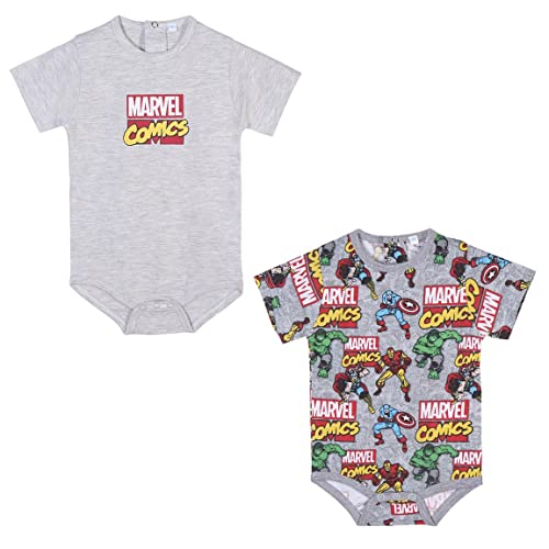 CERDÁ LIFE'S LITTLE MOMENTS - Baby Bodys 2 Stk. Junge | Sommer Body Babys 100% Baumwolle mit der Figuren von The Avengers [ Iron Man, Thor, Hulk und Captain America ] - Offizielle Lizenz Marvel von CERDÁ LIFE'S LITTLE MOMENTS