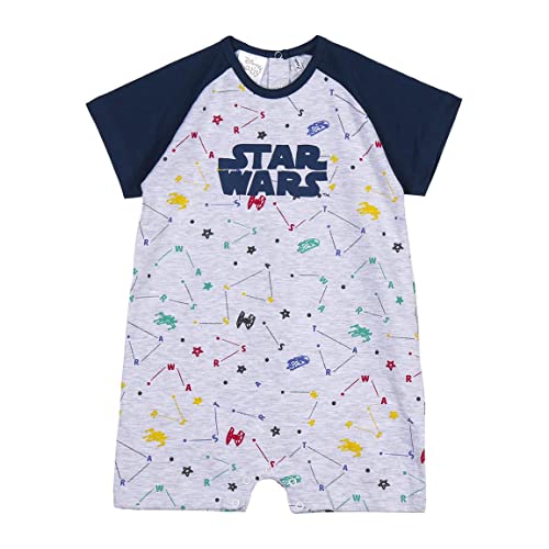 CERDÁ LIFE'S LITTLE MOMENTS Baby-Jungen Kleidung Baumwolle 100% hergestellt | Strampler Kurzarm Offizielle Lizenz Star Wars, Blau, Normal von CERDÁ LIFE'S LITTLE MOMENTS