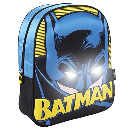 CERDÁ LIFE'S LITTLE MOMENTS Batman Schulrucksack Jungen | Rucksack Kinder mit LED Licht - Offizielle DC Comics Lizenz, Einheitsgröße, Mehrfarbig von CERDÁ LIFE'S LITTLE MOMENTS