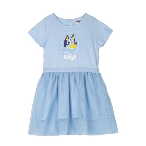 CERDÁ LIFE'S LITTLE MOMENTS Bluey Kinderkleid - Farbe Blau - Größe 6 Jahre - Hergestellt aus 100% Baumwolle 145 g/qm - Bluey Print - Original Produkt entworfen in Spanien von CERDÁ LIFE'S LITTLE MOMENTS