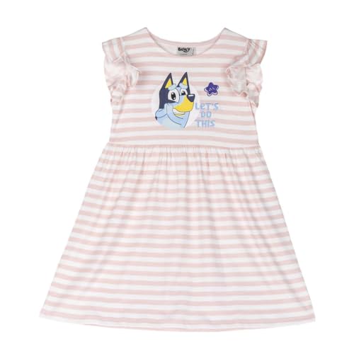 CERDÁ LIFE'S LITTLE MOMENTS Bluey Kinderkleid - Rosa und Weiß - Größe 2 Jahre - Kleid für Mädchen - Hergestellt aus 100% Baumwolle 145 g/qm - Bluey Druck - Original Produkt entworfen in Spanien von CERDÁ LIFE'S LITTLE MOMENTS