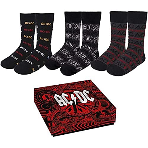 CERDÁ LIFE'S LITTLE MOMENTS Damen | AC DC Herren Socken Baumwolle AC DC 3es Set Lange Socken Herren Bunt Offizieller Lizenz, Mehrfarbig, 35-41 EU von CERDÁ LIFE'S LITTLE MOMENTS