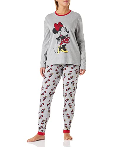 CERDÁ LIFE'S LITTLE MOMENTS Damen Minnie Maus Schlafanzug für die ganze Familie-Winter Pyjama 100% Baumwolle mit Langarm T-Shirt und Langer Hose Pyjamaset, Grau, XL von CERDÁ LIFE'S LITTLE MOMENTS