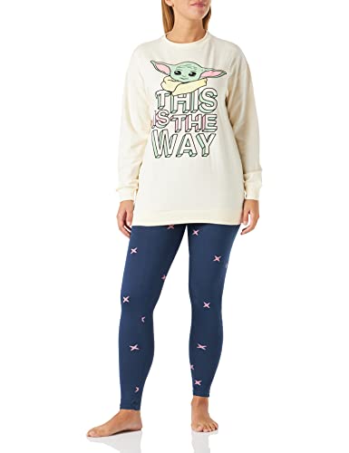 CERDÁ LIFE'S LITTLE MOMENTS Damen Pyjama Femme d'Hiver de Baby Yoda [ The Mandalorian ] 100% Coton Avec T-Shirt et Pantalon-Licence Officielle Star Wars Pyjamaset, Blanc, S von CERDÁ LIFE'S LITTLE MOMENTS