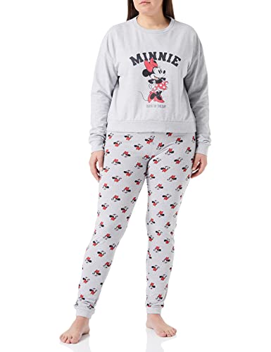 CERDÁ LIFE'S LITTLE MOMENTS Damen Pyjama Femme d'Hiver de Minnie Mouse 100% Coton Avec T-Shirt à Manches Longues et Pantalon-Licence Officielle Disney Pyjamaset, Gris, XL von CERDÁ LIFE'S LITTLE MOMENTS