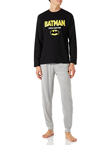 CERDÁ LIFE'S LITTLE MOMENTS - Batman Schlafanzug Herren - Winter Pyjama Lang 100% Baumwolle mit Langarm T-Shirt und Langer Hose - Offizielle Lizenz von DC von CERDÁ LIFE'S LITTLE MOMENTS