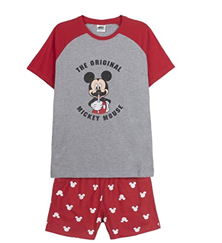 CERDÁ LIFE'S LITTLE MOMENTS Herren Men's Pyjamas With Motifs, Printed, Made from 100% Cotton, Official Licensed Disney Schlafanzug Herren mit Mickey Mouse Motiven Bedruckt Aus 100 Baumwolle hergestellt Offizielle L, Rot, L EU von CERDÁ LIFE'S LITTLE MOMENTS