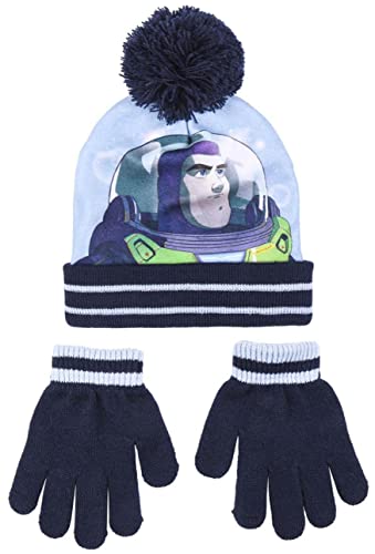 CERDÁ LIFE'S LITTLE MOMENTS Jungen Buzz Lightyear Mütze Kinder Set-Winter Kleidungsset mit Wintermütze & Handschuhe Blau Müzenset, Einheitsgröße von CERDÁ LIFE'S LITTLE MOMENTS