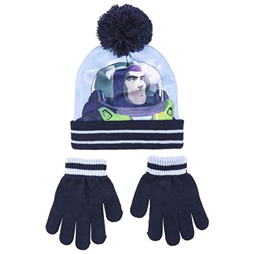 CERDÁ LIFE'S LITTLE MOMENTS Jungen Buzz Lightyear Mütze Kinder Set-Winter Kleidungsset mit Wintermütze & Handschuhe Blau Müzenset, Einheitsgröße von CERDÁ LIFE'S LITTLE MOMENTS