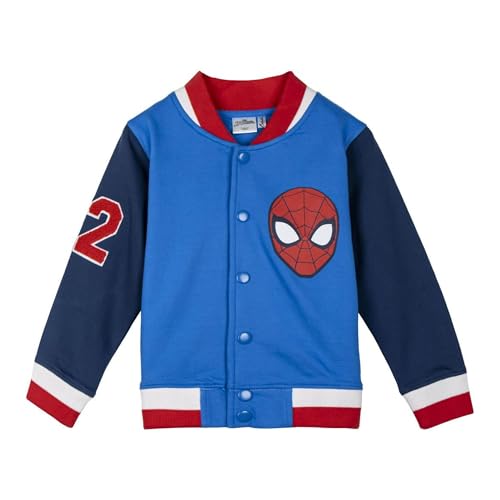 CERDÁ LIFE'S LITTLE MOMENTS Jungen Giacca Baseball In Cotone Spazzolato Baseballjacke Spiderman aus gebürsteter Baumwolle, blau, 5 Jahre von CERDÁ LIFE'S LITTLE MOMENTS
