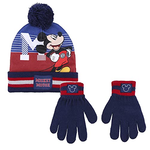 CERDÁ LIFE'S LITTLE MOMENTS Jungen Gloves Conjunto gorro Handschuhe Mickey Disney, Blau und Rot., Einheitsgr e EU von CERDÁ LIFE'S LITTLE MOMENTS