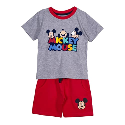 CERDÁ LIFE'S LITTLE MOMENTS Jungen Kinder Anzug Set 2 Teile zusammengesetzt (T Shirt + Short) | Aus 100% Baumwolle von Mickey Mouse Bedruckt-Offizielle Lizenz Disney, Grau, Normal von CERDÁ LIFE'S LITTLE MOMENTS