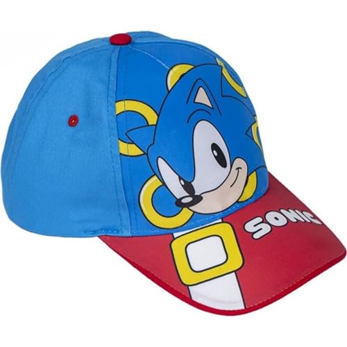 CERDÁ LIFE'S LITTLE MOMENTS Kindermütze mit Visier von Sonic – Blau – Größe 53 cm – aus 65% Baumwolle und 35% Polyester – Sonic Print, Originalprodukt, entworfen in Spanien, blau, One size von CERDÁ LIFE'S LITTLE MOMENTS