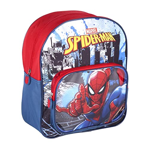 Jungen Kleiner Kindergartenrucksack mit Spiderman Design-Transparente Vortasche und Verstellbare Gepolsterte Griffe Rucksack, Rot von CERDÁ LIFE'S LITTLE MOMENTS