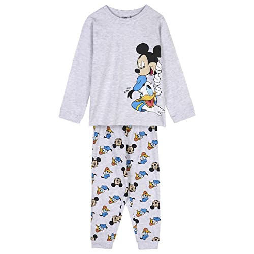 CERDÁ LIFE'S LITTLE MOMENTS Jungen Micky Maus und Donald Schlafanzug Winter Kinder Pyjama 100% Baumwolle mit Langarm T-Shirt und Langer Hose Pyjamaset, Grau, 5 Jahre von CERDÁ LIFE'S LITTLE MOMENTS