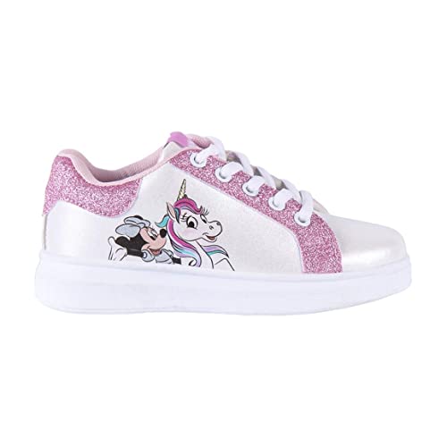 CERDÁ LIFE'S LITTLE MOMENTS Jungen Minnie Maus Weiße Kinder Turnschuhe mit Glitzer für Mädchen | Sportliche Sneakers mit Stil und optimalem Sneaker, 29 EU von CERDÁ LIFE'S LITTLE MOMENTS