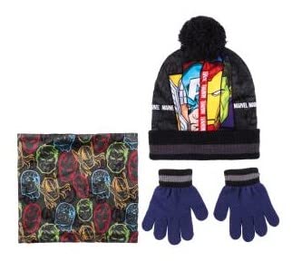 CERDÁ LIFE'S LITTLE MOMENTS Jungen The Avengers Mütze und Schal Kinder Set-Winter Kleidungsset mit Wintermütze Schlauchschal Handschuhe Müzenset, Grau, Einheitsgröße von CERDÁ LIFE'S LITTLE MOMENTS