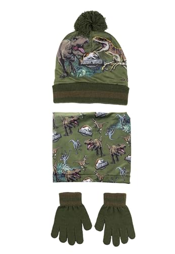 CERDÁ LIFE'S LITTLE MOMENTS Jurassic World Bommel-Mütze Schal Handschuhe Kinder Jungen Winter-Set von CERDÁ LIFE'S LITTLE MOMENTS