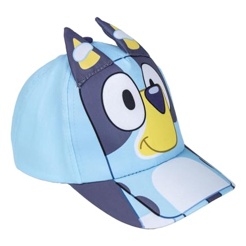 CERDÁ LIFE'S LITTLE MOMENTS Kindermütze von Bluey – Blau – Größe 53 cm – aus Baumwolle und Polyester – Kappe in Form von Bluey, Originalprodukt, entworfen in Spanien, blau, Einheitsgröße von CERDÁ LIFE'S LITTLE MOMENTS