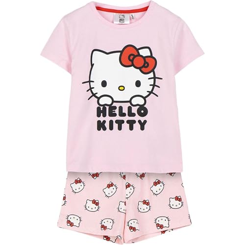 CERDÁ LIFE'S LITTLE MOMENTS Kurzes Pyjama-Set Hello Kitty für Mädchen – Süßes Schlafoutfit mit Hello Kitty Motiv von CERDÁ LIFE'S LITTLE MOMENTS